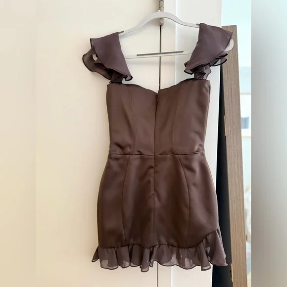 House of CB Dionne Espresso Corset Mini Dress - Picture 10 of 13